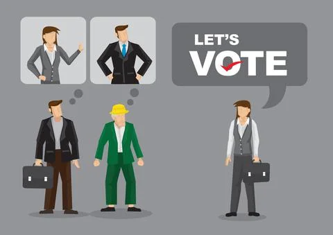 Lets Vote Cartoon Vector Illustration Stock Illustration
