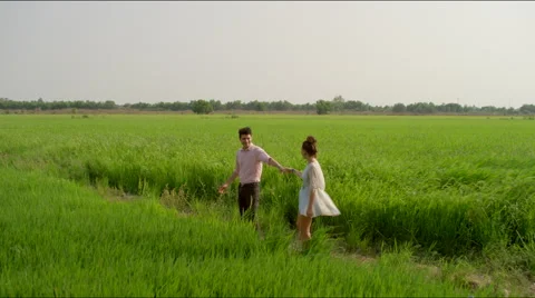 Let’s walk through the fields Stock Footage 63083522