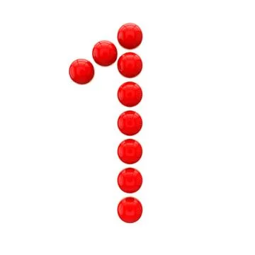 Letter "1" from spheres Stock Illustration