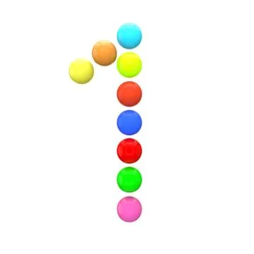 Letter "1" from spheres Stock Illustration
