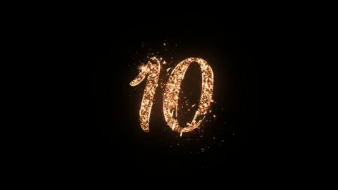 Letter 10 greeting text isolated on black Stock Footage 84913581