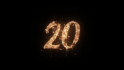 Letter 20 greeting text isolated on black Stock Footage 84913476