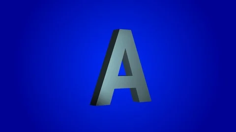 The letter A 3-D rotating on a blue background Stock Footage 114238562