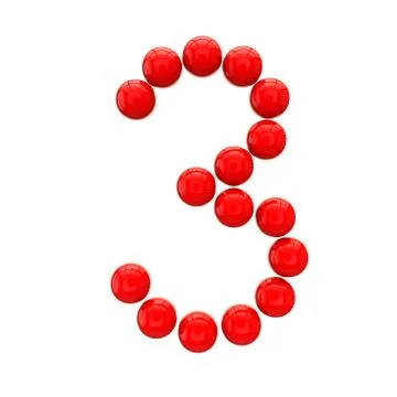 Letter "3" from spheres Stock Illustration