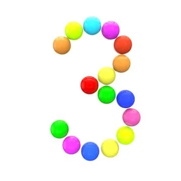Letter "3" from spheres Stock Illustration