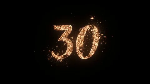 Letter 30 greeting text isolated on black Stock Footage 84913430