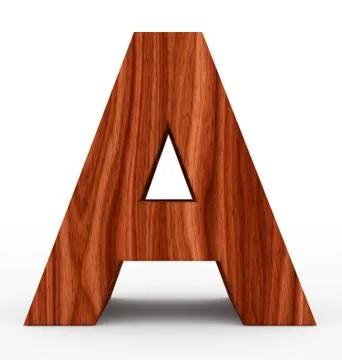 Letter A 3d wooden isolated on white Stock Illustration
