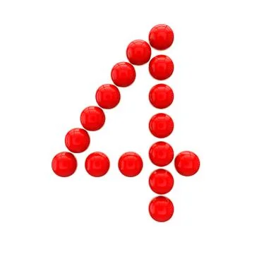 Letter "4" from spheres Stock Illustration