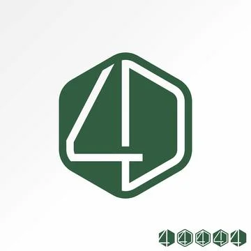 Letter 4D font line connected art futuristic branding tech hexagon monogram Stock Illustration