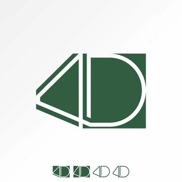 Letter 4D font line connected art futuristic branding to perspective monogram Stock Illustration