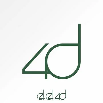 Letter 4D font line cut connected futuristic branding perspective simple Stock Illustration