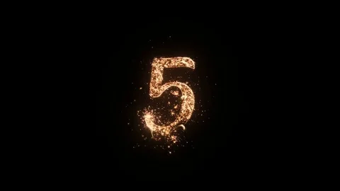 Letter 5 greeting text isolated on black Stock Footage 84913382