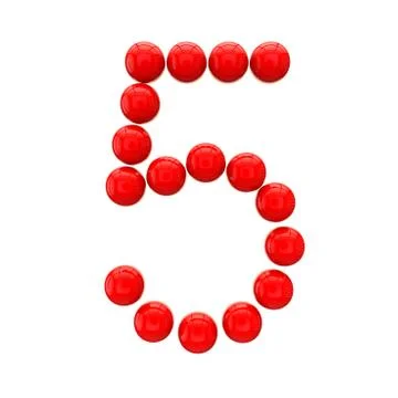 Letter "5" from spheres Stock Illustration