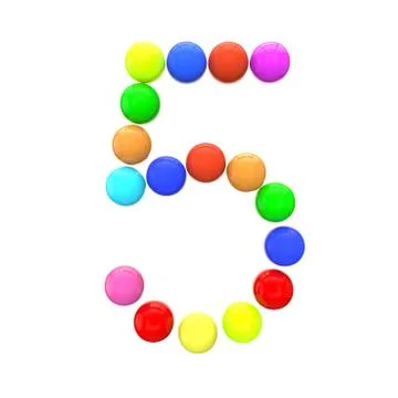 Letter "5" from spheres Stock Illustration