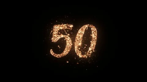 Letter 50 greeting text isolated on black Stock Footage 84913353