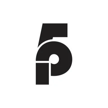 Letter 5p simple geometric logo vector Stock-Illustration