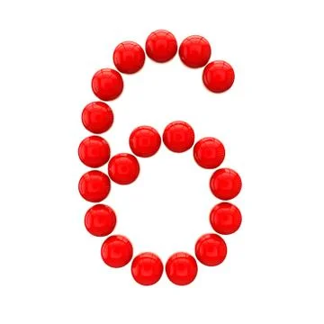 Letter "6" from spheres Stock Illustration