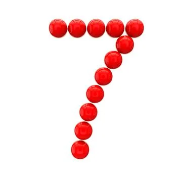 Letter "7" from spheres Stock Illustration