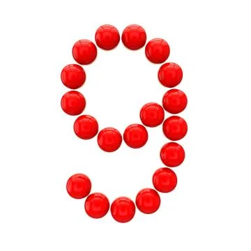 Letter "9" from spheres Stock Illustration
