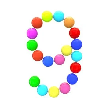 Letter "9" from spheres Stock Illustration