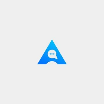 Letter A AA Chat Talk Logo Template Vector Design Stock Illustration