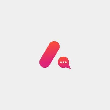 Letter A AA Chat Talk Logo Template Vector Design Stock Illustration