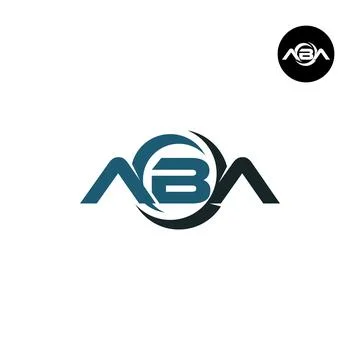 Letter ABA Logo Design Readymade Lettermark Stock Illustration