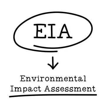 Letter of abbreviation EIA in circle and word Environmental Impact Assessme.. 写真素材