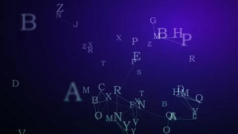 Letter Abstract Background. Cyber Network Security. 3d Illustration Stock Illustration