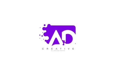 Letter AD Logo Design Vector with Abstract Square Shape Dots Stockillustratie