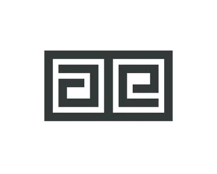 Letter AE logo line design abstract Stock Illustration