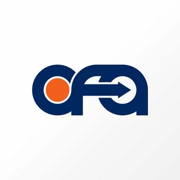 Letter AFA sans serif connected font with arrow initial monogram tech industrial Stock Illustration