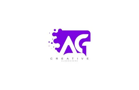 Letter AG Logo Design Vector with Abstract Square Shape Dots Stockillustratie