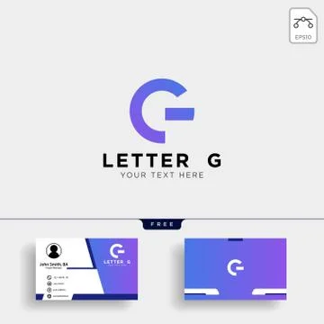 Letter AG or G creative logo template with business card template Illustrazione stock