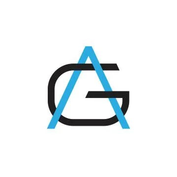Letter ag triangle linked line logo vector Illustrazione stock