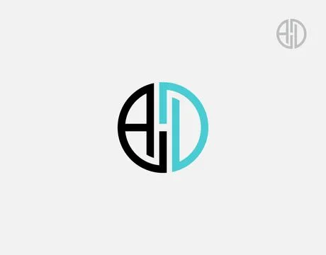 Letter AHD logotype on white background in vector illustration Stock Illustration