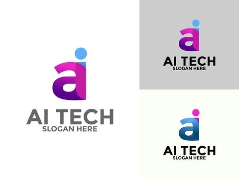 Letter "AI" Artificial intelligence Abstract Technology Analysis logo vecto.. Stock Illustration