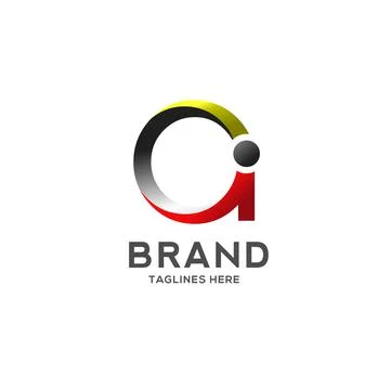 Letter AI strong logo vector illustration template, Stock Illustration