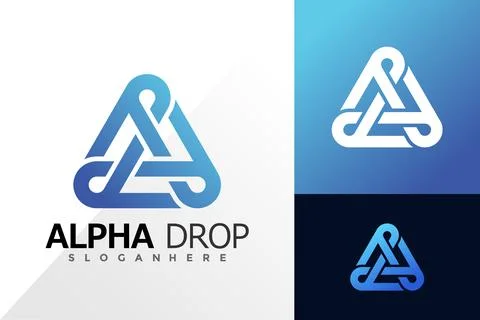 Letter A Alpha drop circulation logo vector design. Abstract emblem, designs  Stock Illustration