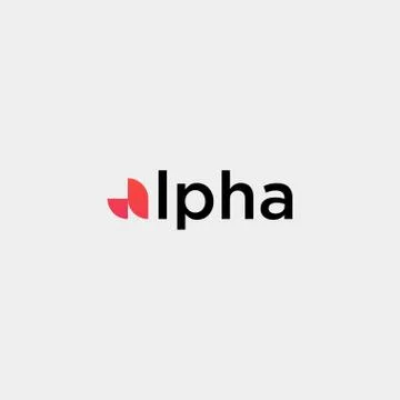 Letter A Alpha Logo Simple design Vector Stock Illustration