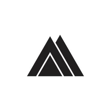 Letter am triangle geometric logo vector Stock Illustration