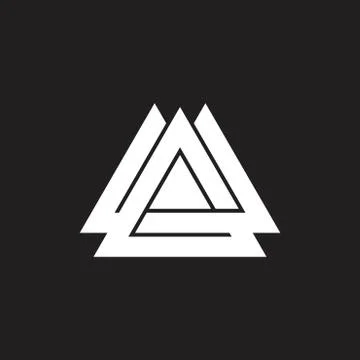 Letter am triangle geometric logo vector Stock Illustration