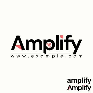 Letter Amplify serif font fast wave music beat audio soundwave science media Stock Illustration