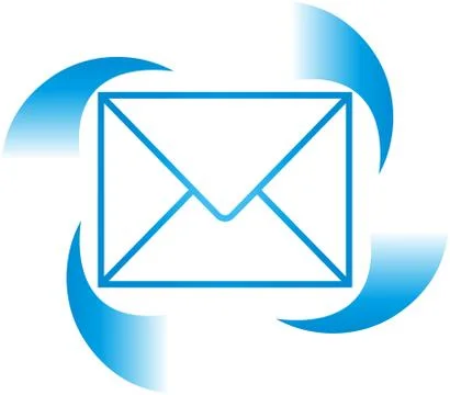 Letter and arrows, e-mail in motion, logo Illustrazione stock