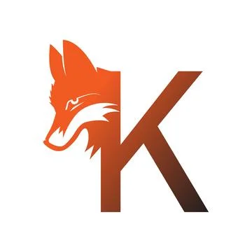 Letter and fox logo collaboration Stock Illustration