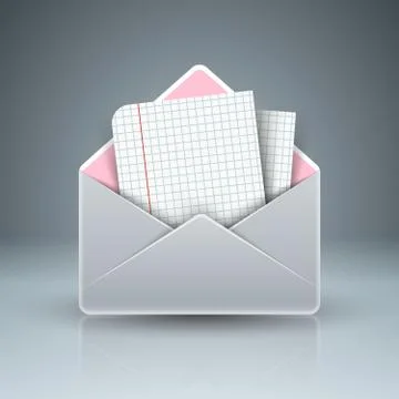 Letter and mail icon. Abstract 3D template Stock Illustration