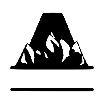 Letter a and mountain personalized monogram. Vector logo, emblems or initial  Stock Illustration