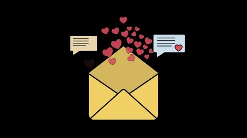 Letter and New message sent 2d animation video. Stock Footage 277280741
