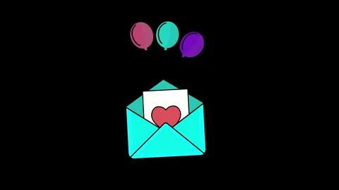 Letter and New message sent 2d animation video. Stock Footage 277280743