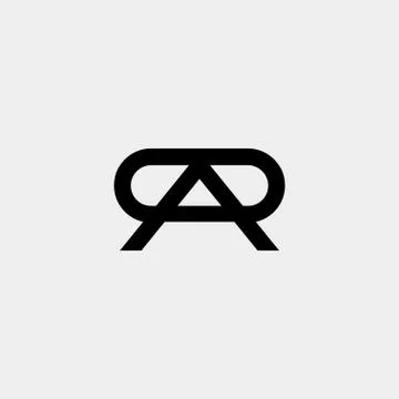 Letter AP AR R Monogram Logo Design Minimal Stock Illustration